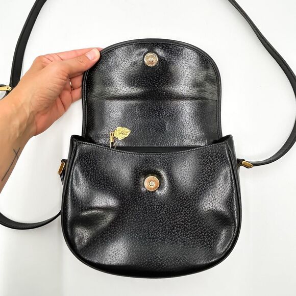 Gucci GG Black Leather Crossbody Shoulder Bag Purse Monogram - Picture 10 of 14